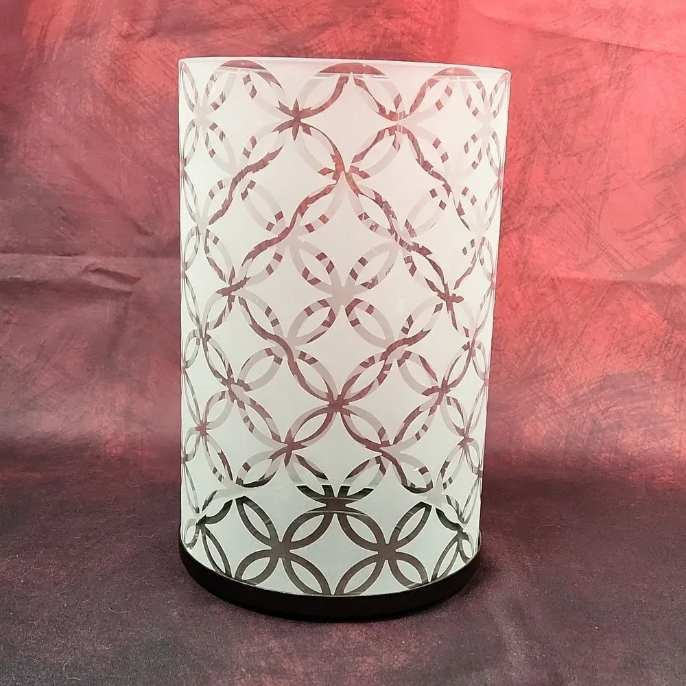 🦋NIB Partylite Island Inspiration Frosted Pillar Hurricane